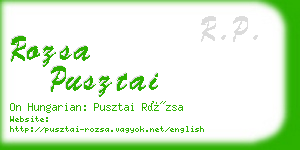 rozsa pusztai business card